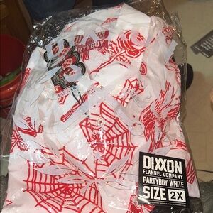 DIXXON RARE “PartyBoy” White and Red short sleeve